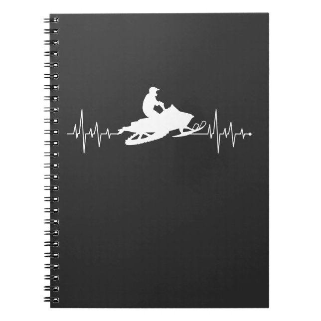 Snowmobile Heartbeat Winter Sport Motor Sled Notebook (Front)