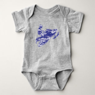 Snowmobile in Blue Camouflage Baby Bodysuit