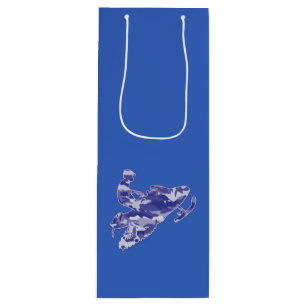 Snowmobile in Camouflage Blue Wine Gift Bag