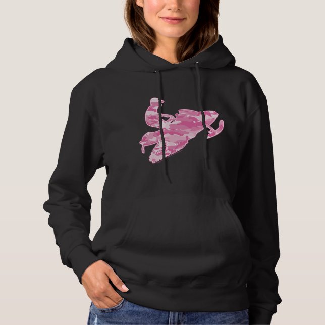 Snowmobile in Pink Camouflage Hoodie (Front)
