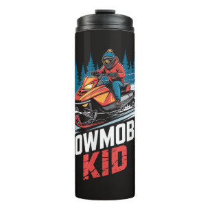 Snowmobile Kid Funny Snowmobiling Design for Boys Thermal Tumbler