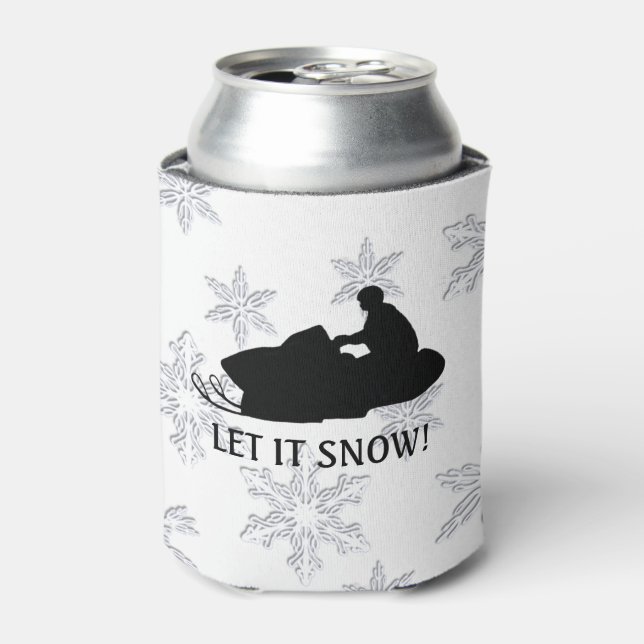 Snowmobile Let it Snow Personalised Can Cooler (Can Front)