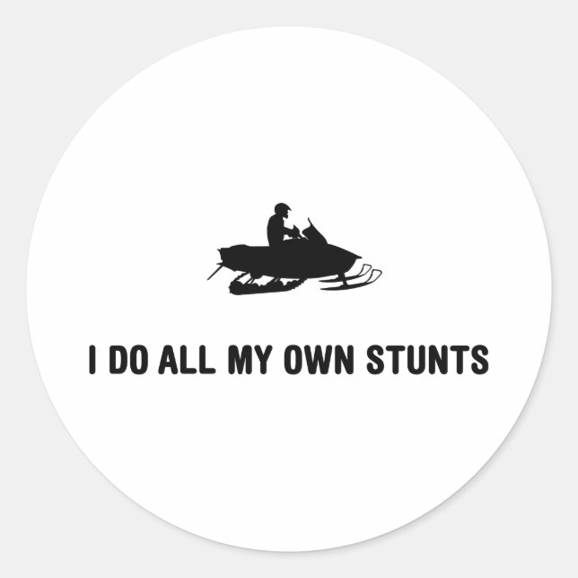 Snowmobile Lover Classic Round Sticker (Front)