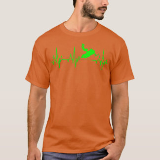 Snowmobile Motor Sledge Snow Motorcycle Heartbeat T-Shirt