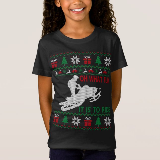 Snowmobile Oh What Fun It Is To Ride Ugly Sweater  (Front)
