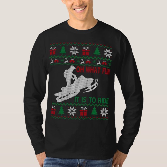 Snowmobile Oh What Fun It Is To Ride Ugly Sweater  (Front)