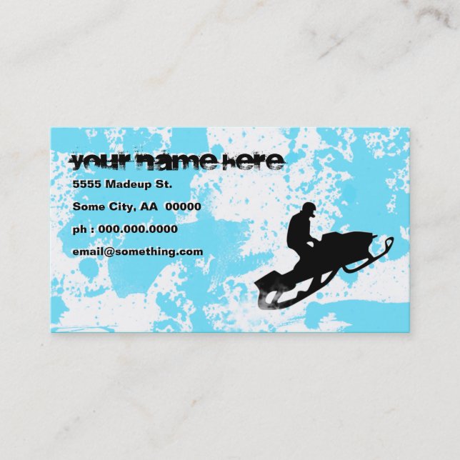 snowmobile : powder trail : business card (Front)