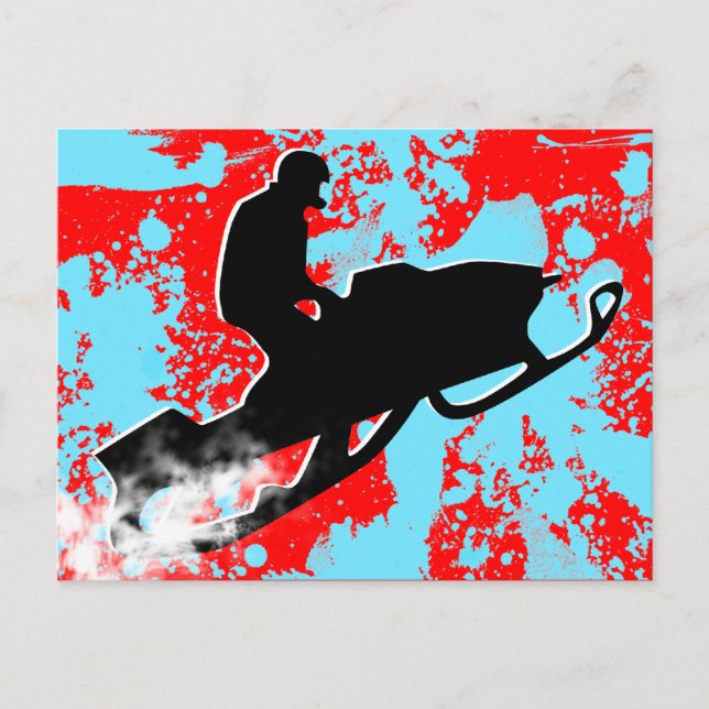 snowmobile. powder trail. postcard (Front)