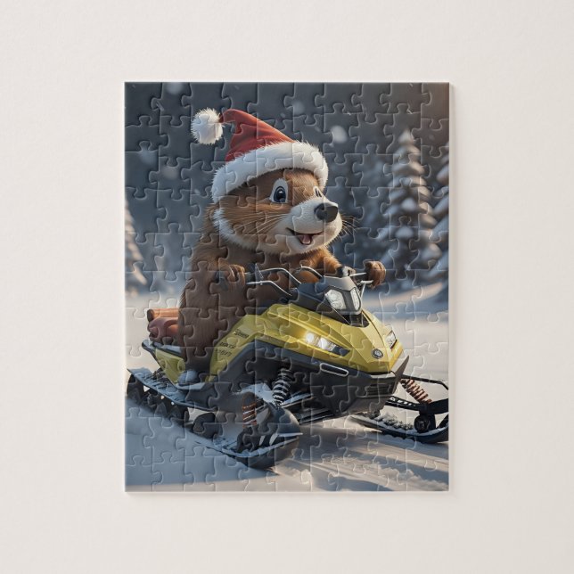 Snowmobile Puzzle (Vertical)