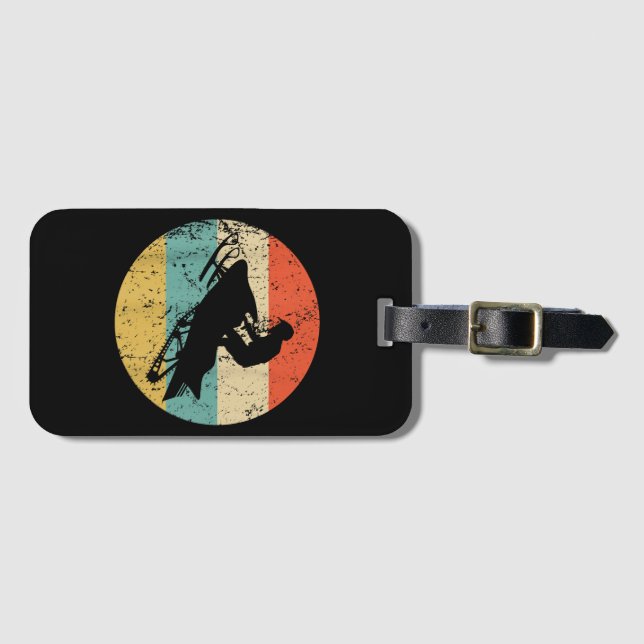 Snowmobile Retro Style Snowmobiling Luggage Tag (Front Horizontal)