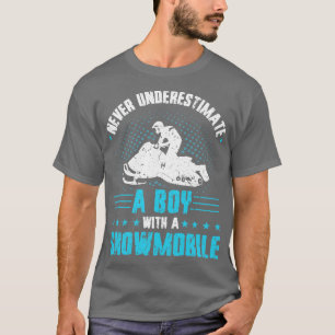 Snowmobile Riding Boy Snowmobile T-Shirt