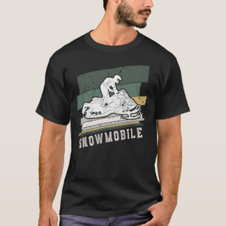 Snowmobile Riding Retro Vintage Stripes T-Shirt