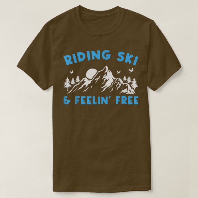 Snowmobile Riding Ski & Feeling Free  T-Shirt (Design Front)