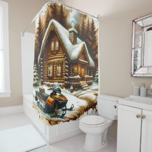 Snowmobile Shower Curtain