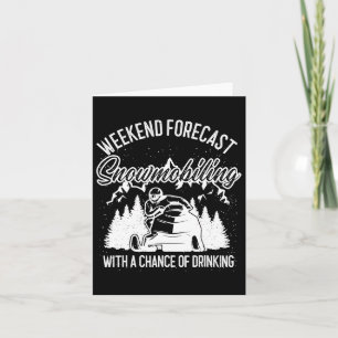 Snowmobile Sled Weekend Forecast Winter Sports Card