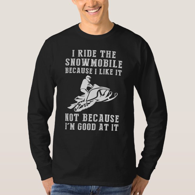 Snowmobile Smiles - Funny Snowmobiler Tee, Riding  T-Shirt (Front)