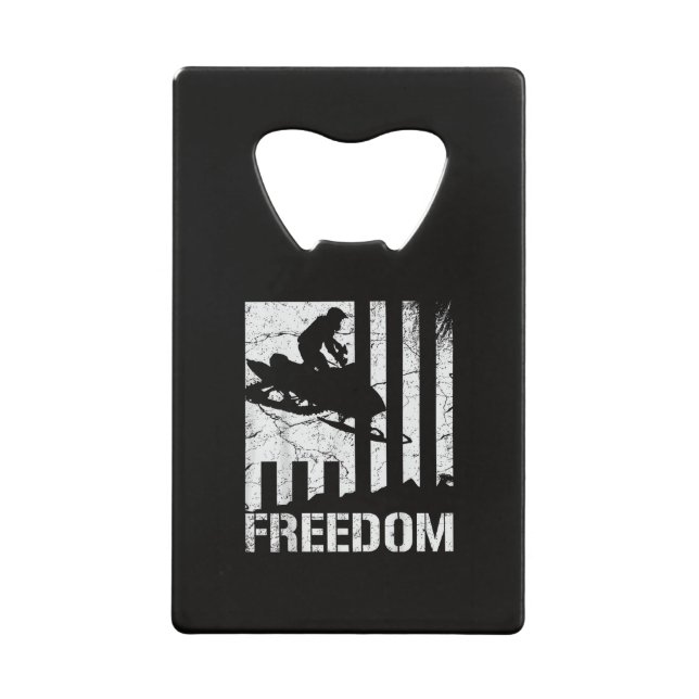 Snowmobile Snowmobiling Freedom Flag (Front)