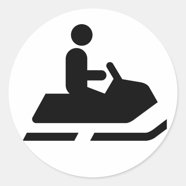 Snowmobile Symbol Sticker (Front)