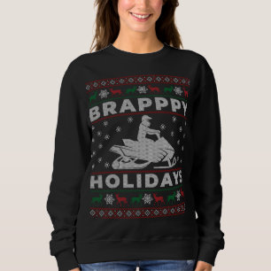 Snowmobile Ugly Christmas Sweater Gift for Snowmob