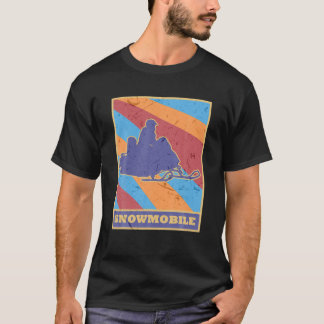 Snowmobile Vintage Retro Colours Ski Skimobile Rac T-Shirt