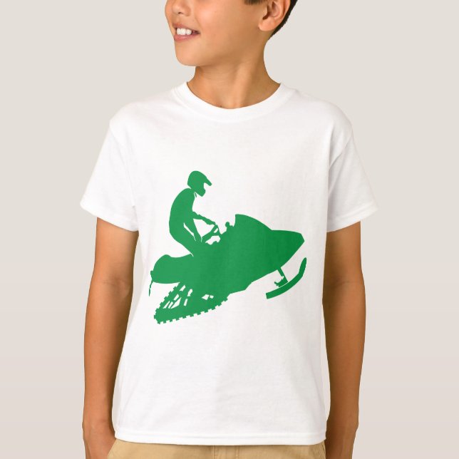 Snowmobiler/Green Sled T-Shirt (Front)