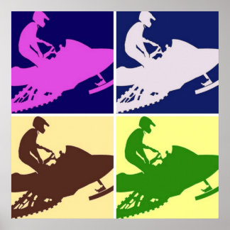 Snowmobiler/Pop Art Poster