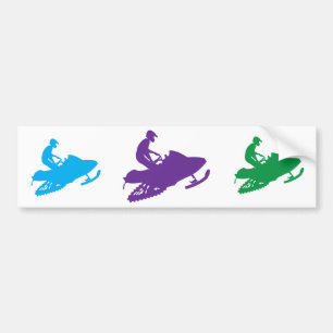 Snowmobiler/Purple Sled Bumper Sticker