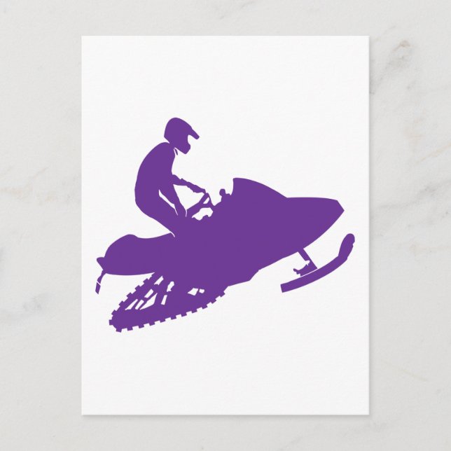 Snowmobiler/Purple Sled Postcard (Front)