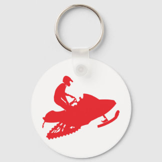 Snowmobiler/Red Sled Key Ring
