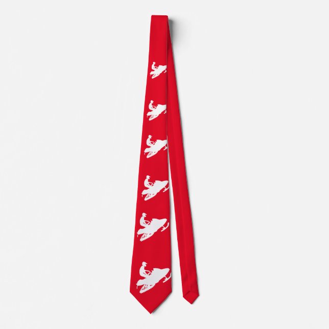 Snowmobiler White Sled Tie (Front)