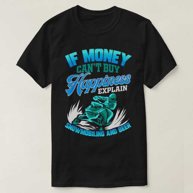 Snowmobiling And Beer Snowmobile  T-Shirt (Design Front)
