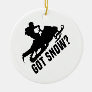 Snowmobiling Ceramic Tree Decoration