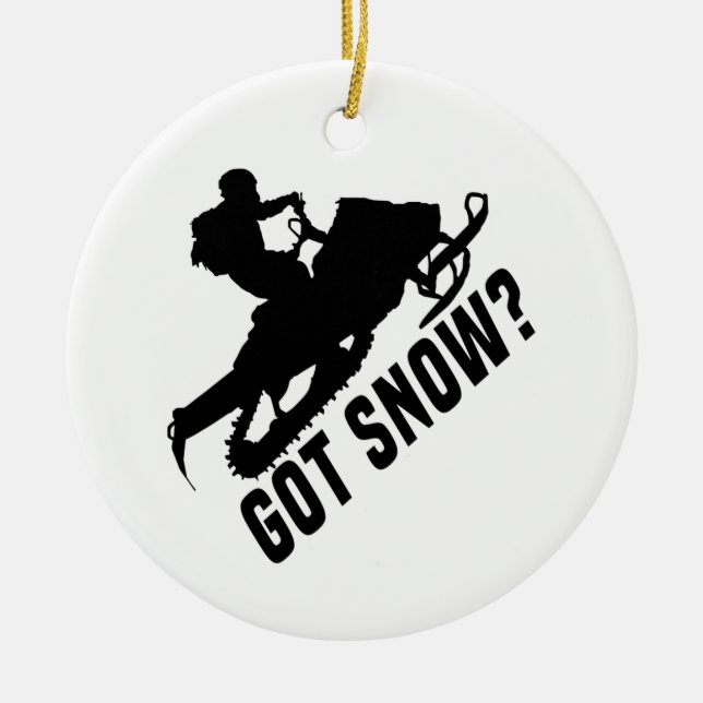 Snowmobiling Ceramic Tree Decoration (Front)