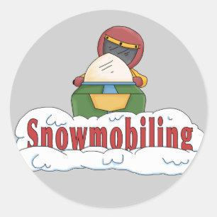 Snowmobiling Classic Round Sticker