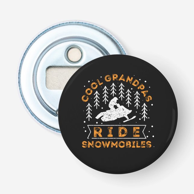 Snowmobiling - Cool Grandpas Ride Snowmobiles Bottle Opener (Front)