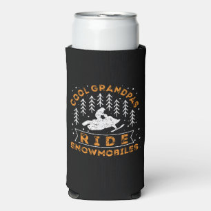Snowmobiling - Cool Grandpas Ride Snowmobiles Seltzer Can Cooler