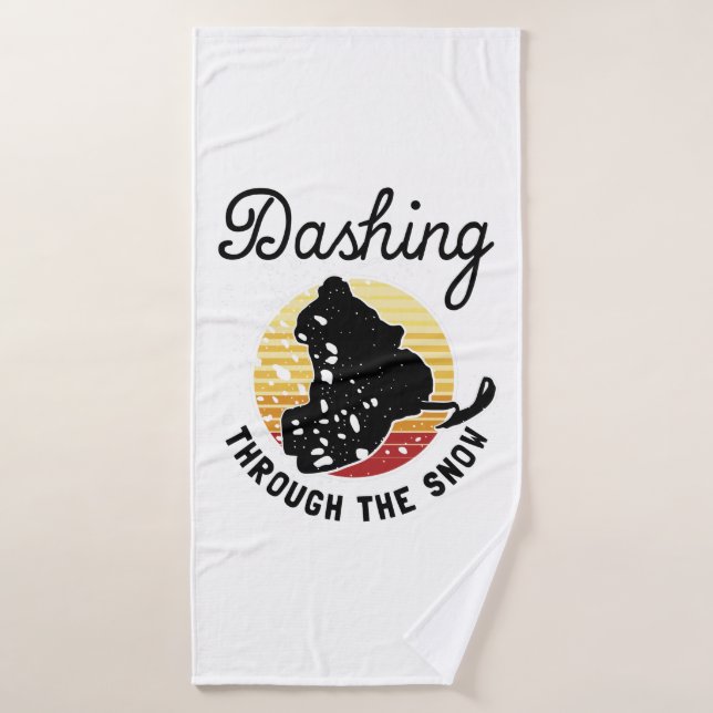 Snowmobiling - Dashing Through The Snow Bath Towel (Bath Towel)