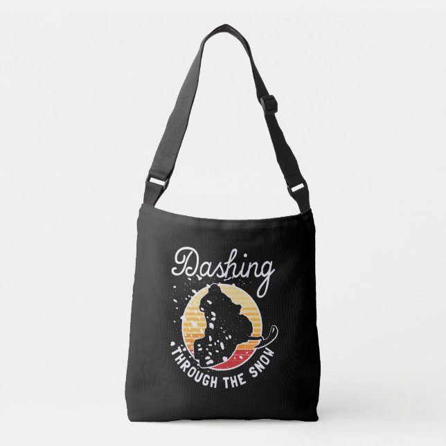 Snowmobiling - Dashing Through The Snow Crossbody Bag (Front)