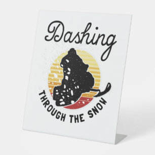 Snowmobiling - Dashing Through The Snow Pedestal Sign