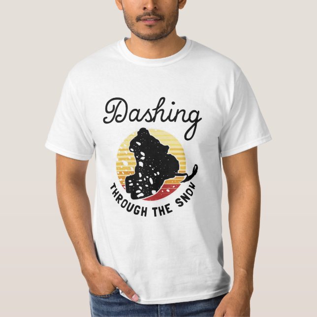 Snowmobiling - Dashing Through The Snow T-Shirt (Front)