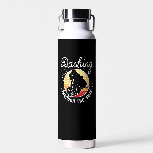 Snowmobiling - Dashing Through The Snow Water Bottle (Front)