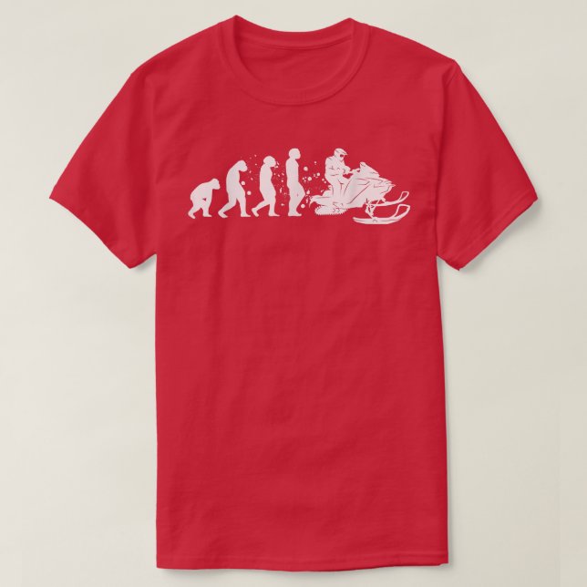 Snowmobiling Evolution Snow-motorcycle Snowmobile8 T-Shirt (Design Front)