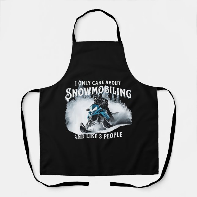 Snowmobiling Funny Snowmobile  Apron (Front)