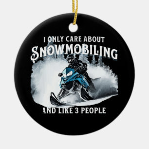 Snowmobiling Funny Snowmobile Ceramic Tree Decoration