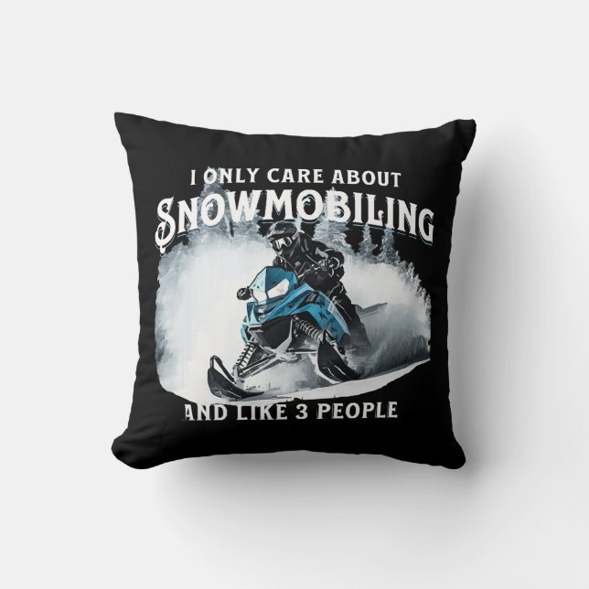 Snowmobiling Funny Snowmobile  Cushion (Front)
