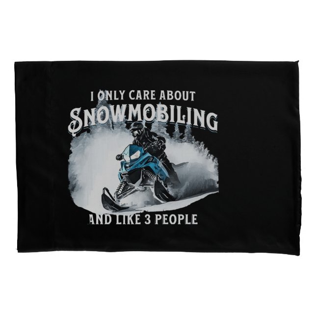 Snowmobiling Funny Snowmobile  Pillowcase (Front)