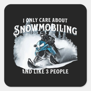 Snowmobiling Funny Snowmobile Square Sticker