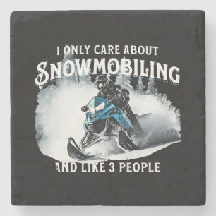 Snowmobiling Funny Snowmobile Stone Coaster