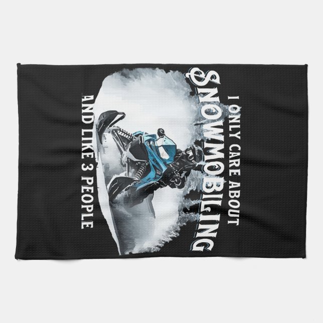 Snowmobiling Funny Snowmobile  Tea Towel (Horizontal)