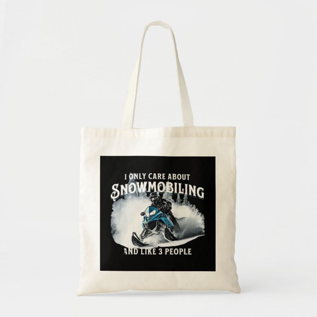 Snowmobiling Funny Snowmobile  Tote Bag (Front)